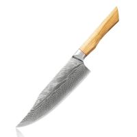Nůž Gyuto 20,6/34cm Damašková ocel 73/ olivové dřevo UG