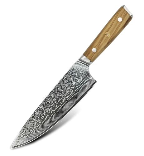 Nůž Chef 20/35cm Damašková ocel 67/olivové dřevo UG Grill