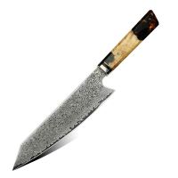 Nůž Kiritsuke 20,5/33cm Damašková ocel 67/dřevo &amp; jantarová pryskyřice UG Grill
