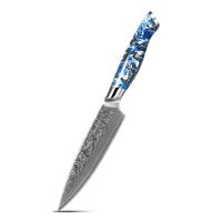 Nůž Utility 13,3/25cm Damašková ocel 67/oceánská modrá pryskyřice UG Grill