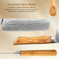 Nůž Nakiri 18/32cm Damašková ocel 73/olivové dřevo UG Grill