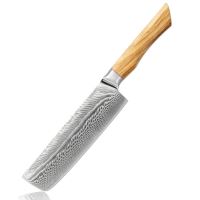 Nůž Nakiri 18/32cm Damašková ocel 73/olivové dřevo UG