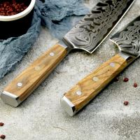 Nůž Chef 20,6/35cm Damašková ocel 45/dřevo olive UG Grill