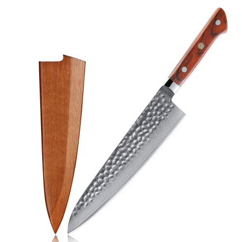 Nůž Chef hammer 21,2/34cm s pouzdrem Damašková ocel 67/dřevo palisandr UG Grill