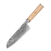 Nůž Santoku 18/32cm Damašková ocel 67/dřevo pakkawood UG
