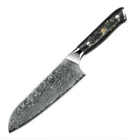 Nůž Santoku 18/31cm Damašková ocel 67/černé uhlíkové vlákno UG
