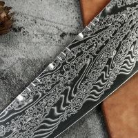 Nůž Kiritsuke 20,2/33cm Damašková ocel 67/modrá pryskyřice & dřevo UG Grill