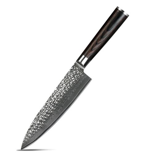 Nůž Chef 20/33cm Damašková ocel 67/hnědé dřevo pakka UG Grill