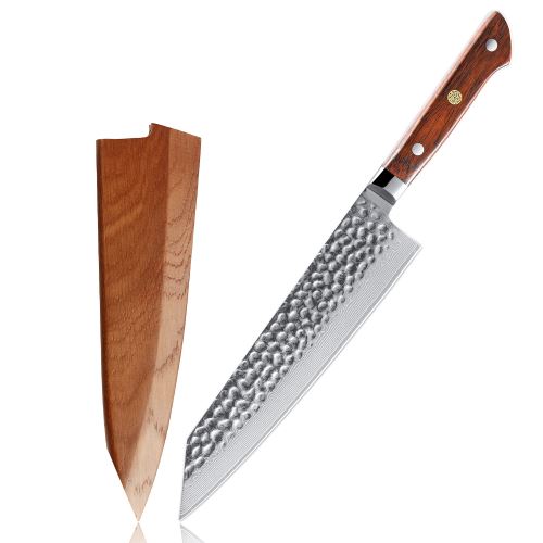 Nůž Kiritsuke hammer 21/34cm s pouzdrem Damašková ocel 67/dřevo palisandr UG Grill