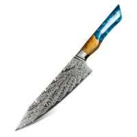 Nůž Kiritsuke 20,2/33cm Damašková ocel 67/modrá pryskyřice &amp; dřevo UG
