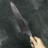 Nůž Chef 20cm Damašková ocel 67/černá pryskyřice UG Grill