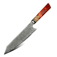 Nůž Kiritsuke 20,5/33cm Damašková ocel 67/dřevo &amp; oranžová pryskyřice UG Grill