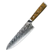 Nůž Chef 20cm Damašková ocel 67/dřevo olive & G10 UG Grill