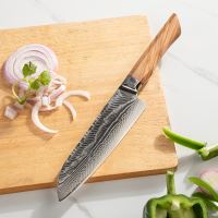Nůž Santoku 18,2/32cm Damašková ocel 73/olivové dřevo UG Grill