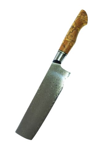 Nůž Nakiri 17/31cm Damašková ocel 67/špaldovaný javor UG Grill