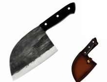 Nůž Butcher 17,5/29cm s pouzdrem Uhlíková ocel/černé dřevo UG
