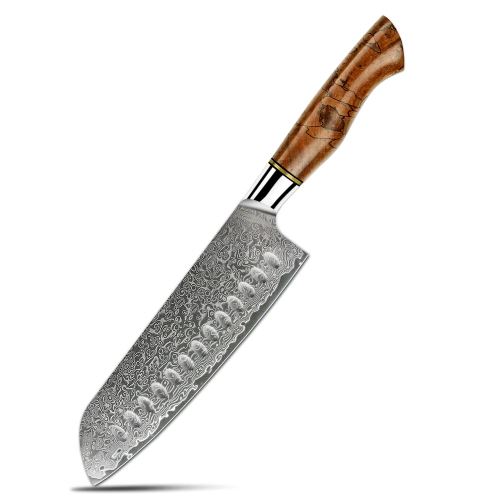 Nůž Santoku 17,8/32cm 67-vrstvá damašková ocel/špaldovaný javor UG Grill